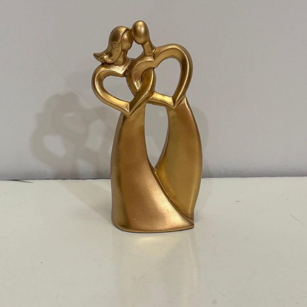 Golden heart couple gold color